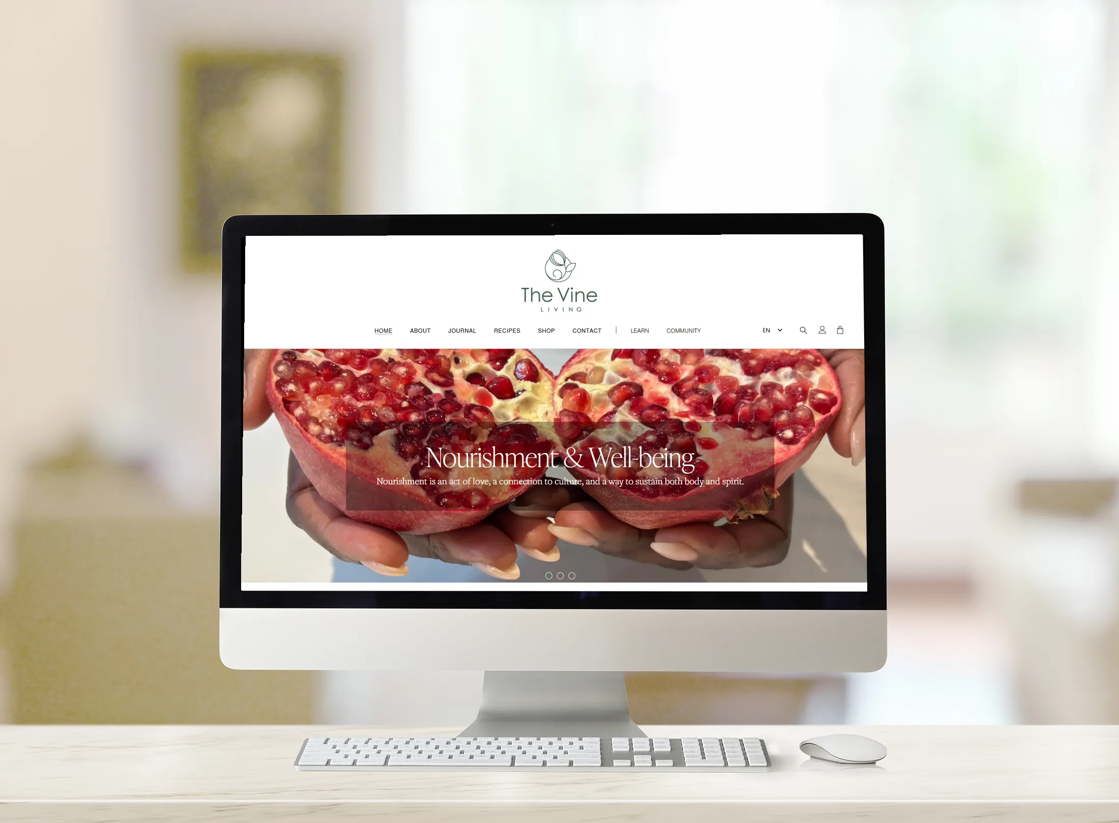 The Vine Living Homepage - slide 1