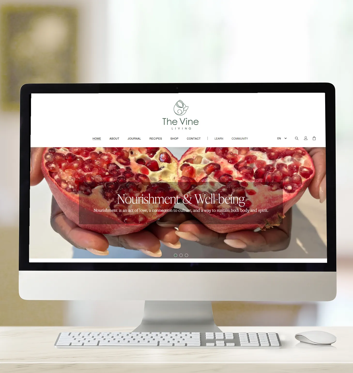 The Vine Living Homepage slider