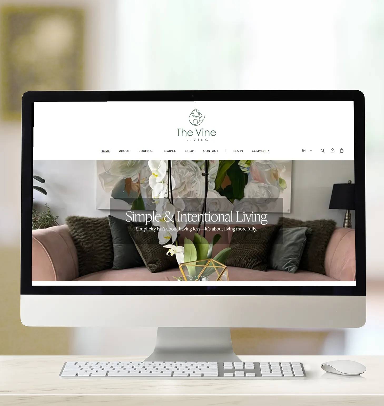 The Vine Living Homepage slider