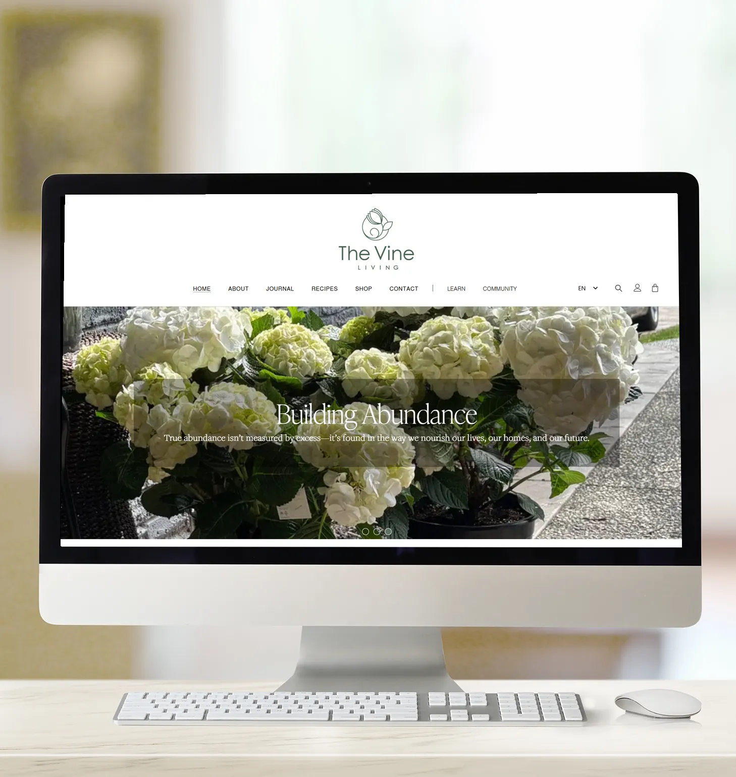 The Vine Living Homepage slider